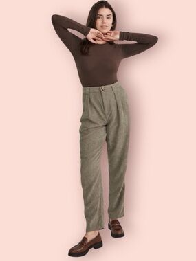 MADEWELL Corduroy High Rise Tapered Pants in Distant Surplus